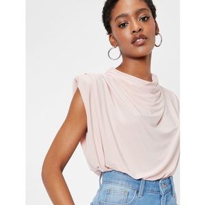 Nasty Gal The Midnight Hour Shoulder Pad Draped Bodysuit